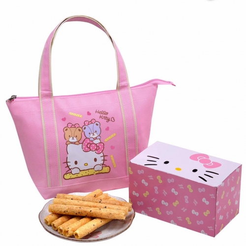 【Hello Kitty】蛋捲禮盒(小熊好友) (藍、粉色提袋)